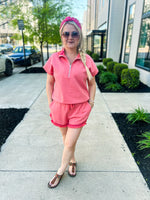 Orange Striped Shorts-Umgee