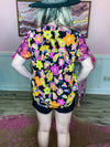 Black Embroidered Floral Top