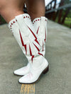 Red Lightening Bolt Boots