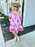 Pink Floral Entro Dress