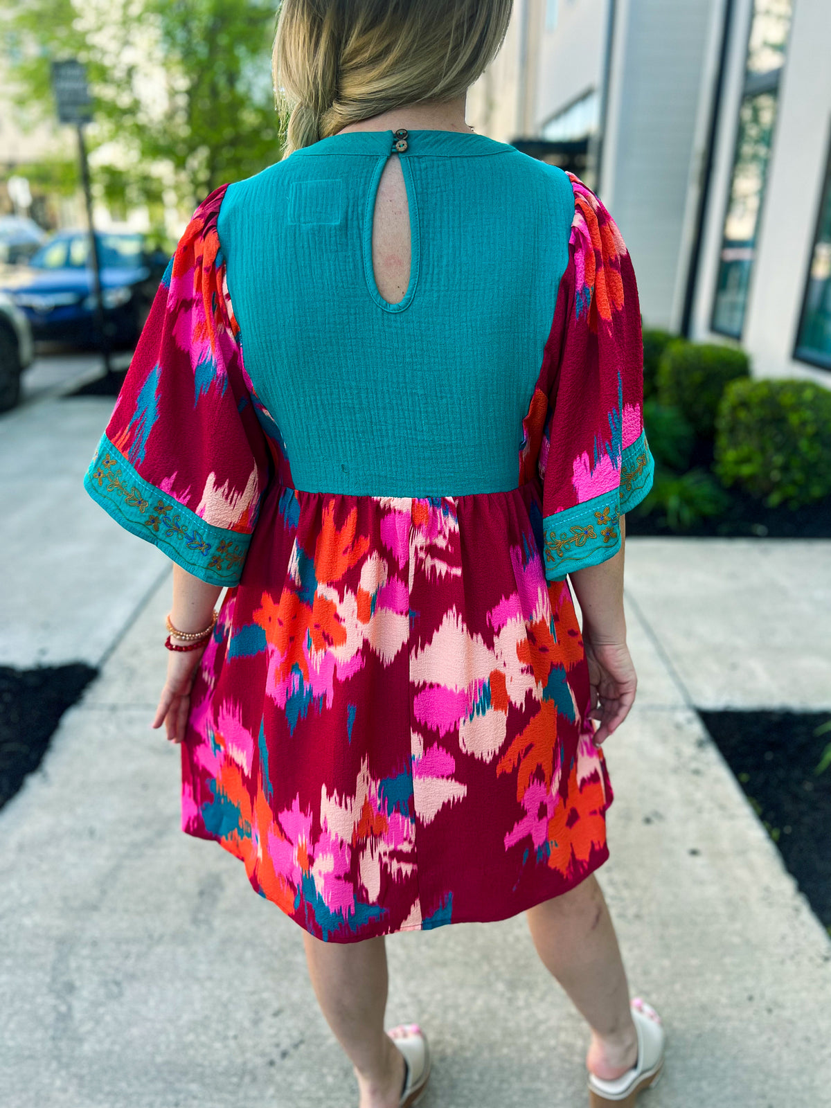 Multi Embroidered Dress-Umgee