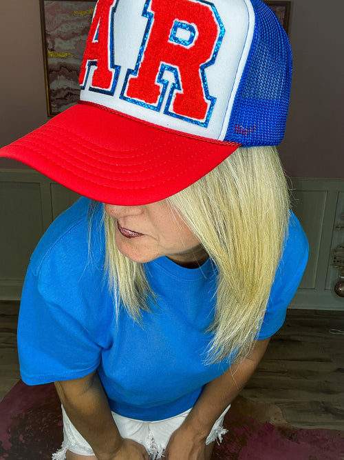 State Trucker Caps-Red, White, Blue