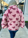 Pink Bow Sherpa Pullover