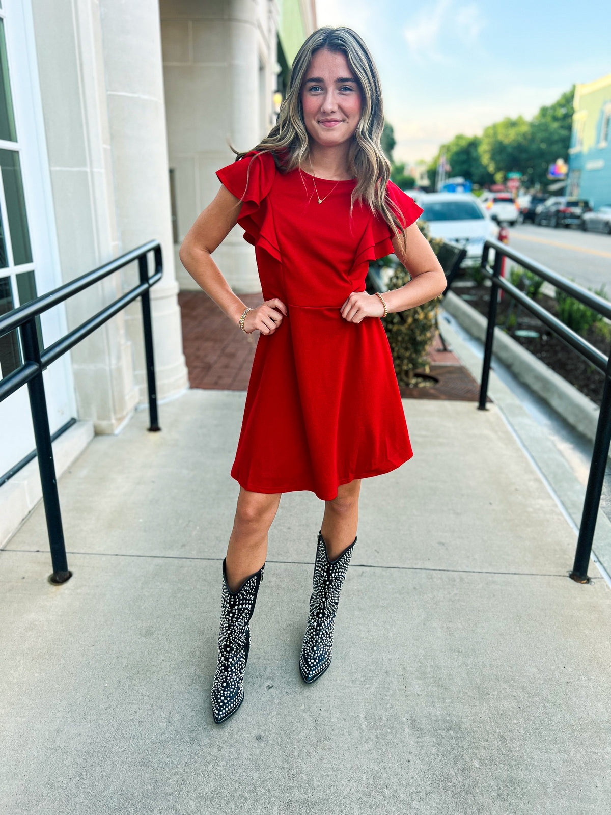 Red Ruffle Dress