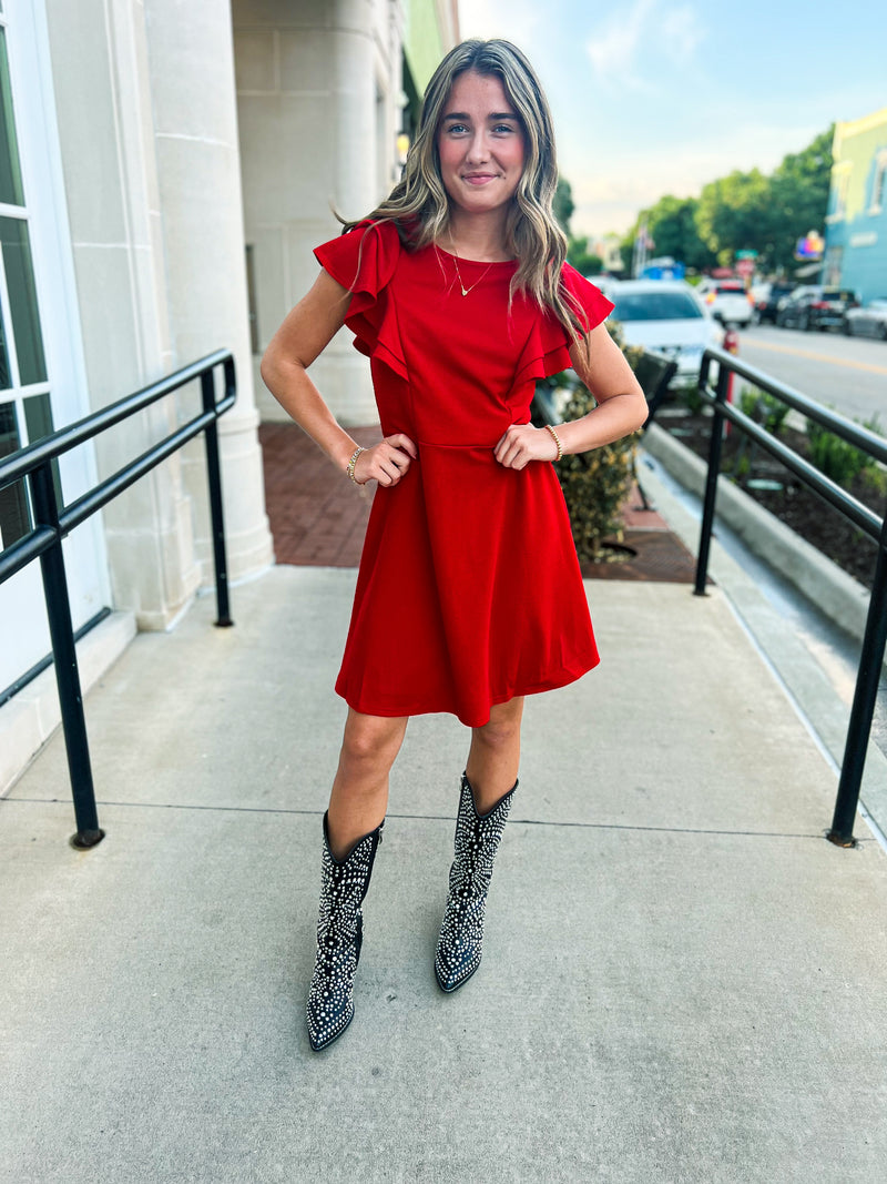 Red Ruffle Dress