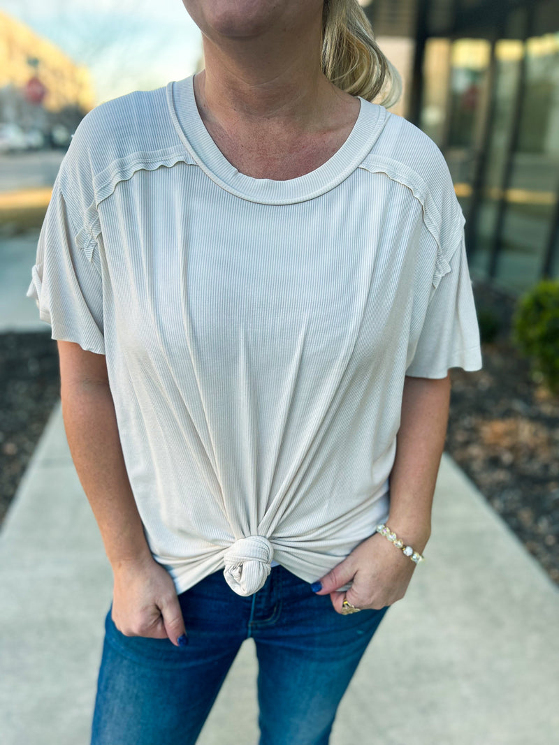 Washed Short Sleeve Top