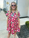 Multicolored Band Floral Entro Dress