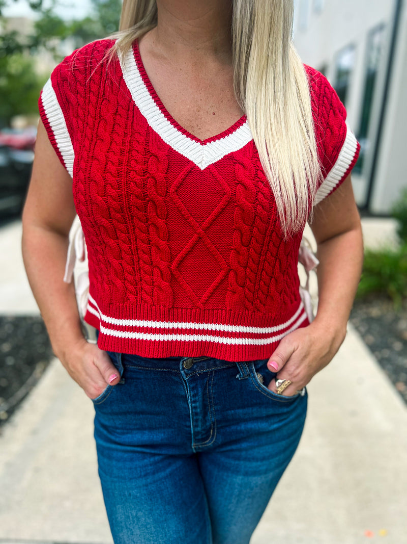 Red Bow Vest