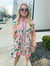 Sleeveless Green & Pink Entro Dress