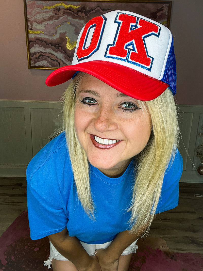 State Trucker Caps-Red, White, Blue