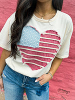 American Flag Creme Top