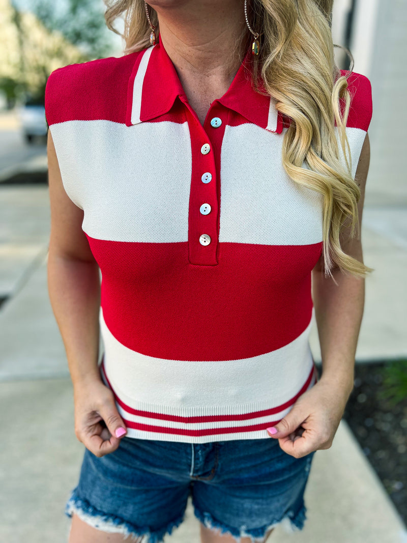 Red Striped Entro Top