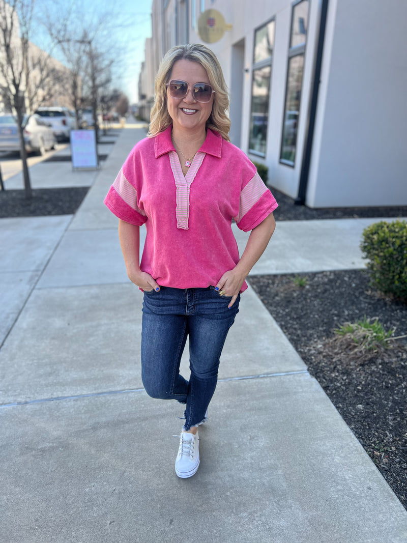 Pink French Terry Umgee Top