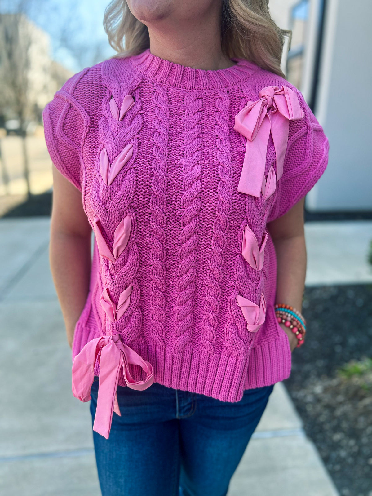 Pink Entro Bow Vest