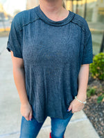 Washed Short Sleeve Top