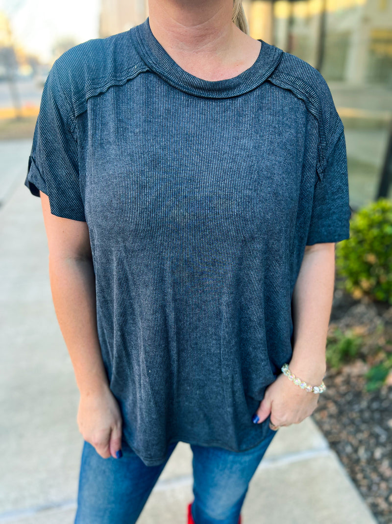 Washed Short Sleeve Top