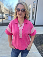 Pink French Terry Umgee Top