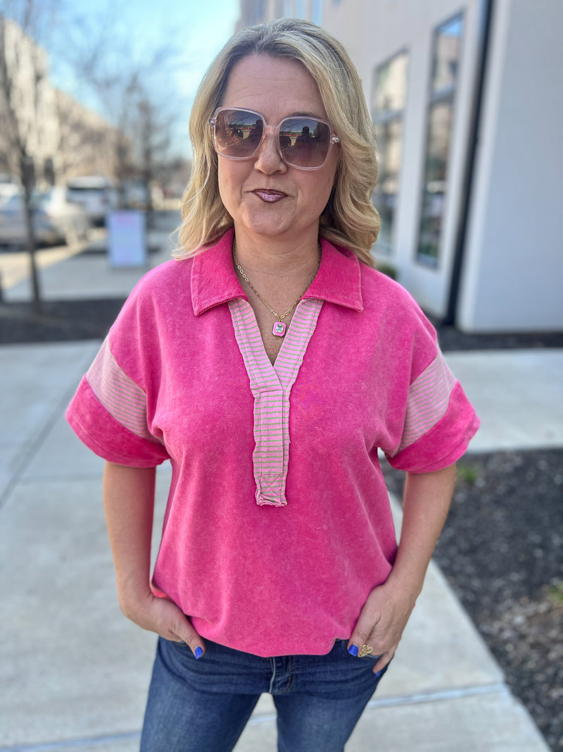 Pink French Terry Umgee Top