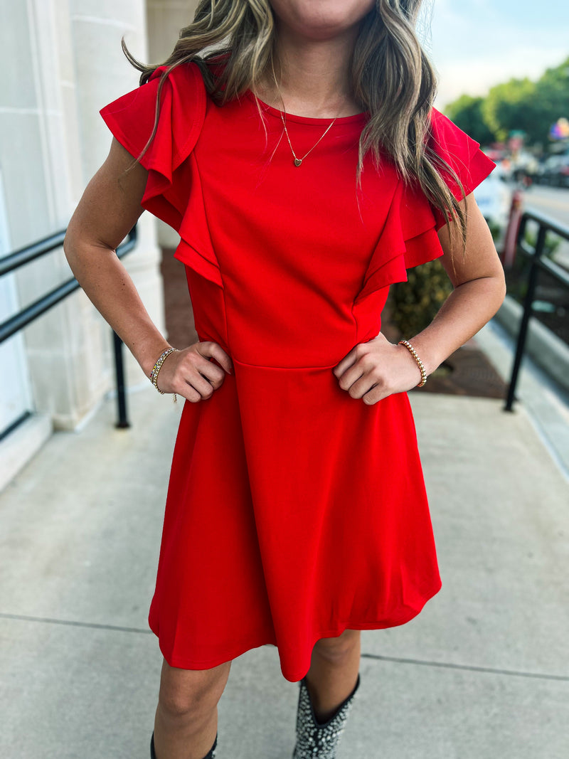 Red Ruffle Dress