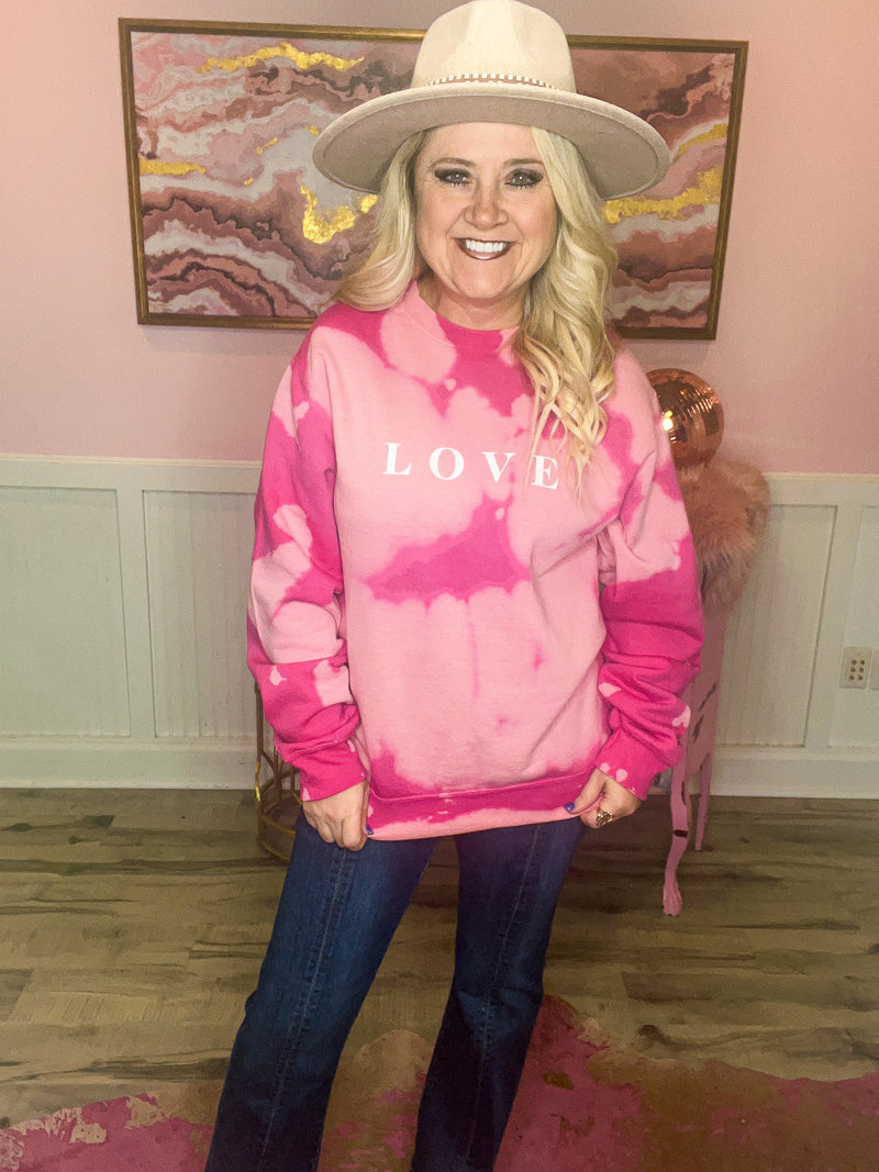 Pink Bleached Sweatshirt