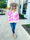 Check Bow Cardigan-Peach Love
