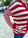 Red Striped Cardigan
