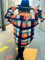 Orange Checkered Shacket
