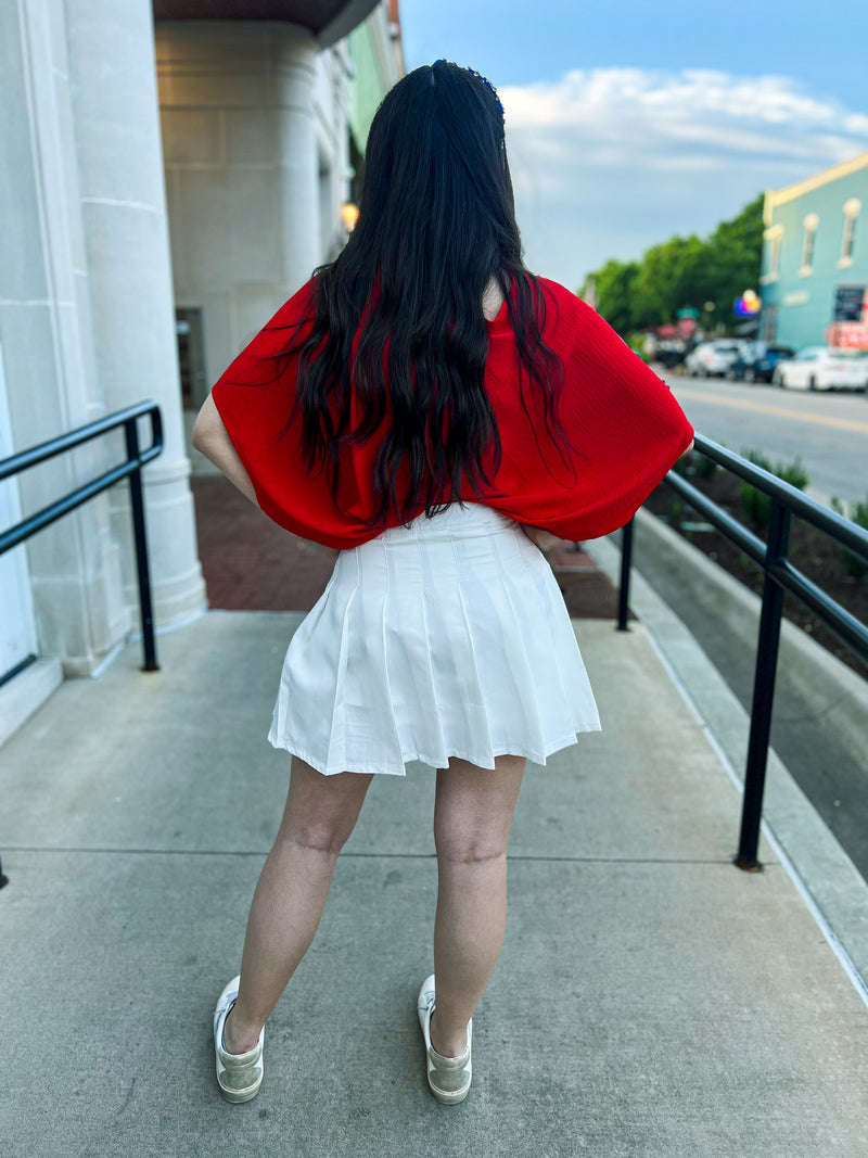 White Pleated Skirt