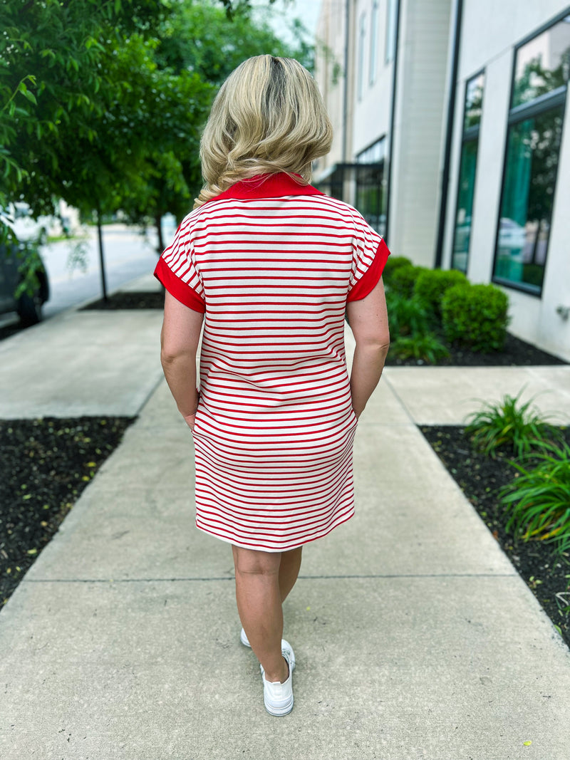 Red Striped She & Sky Dress