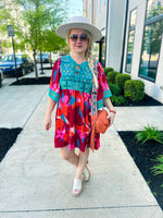 Multi Embroidered Dress-Umgee