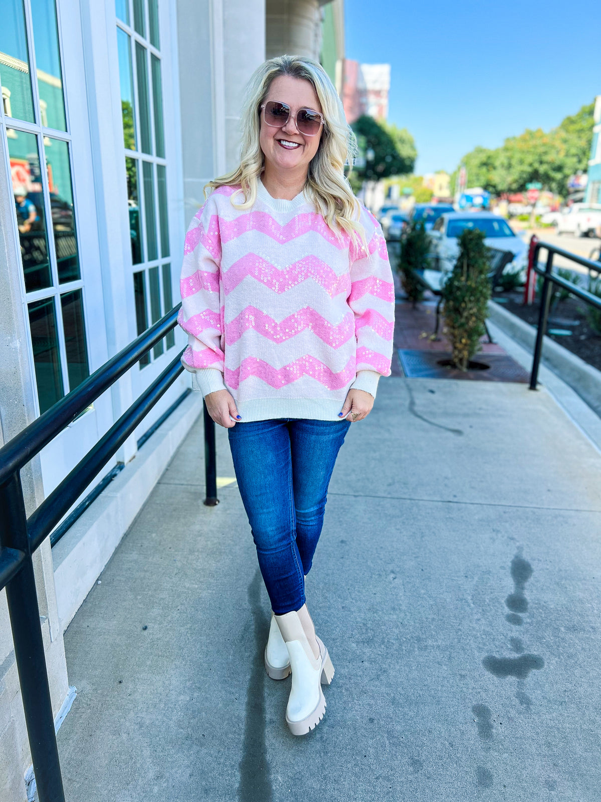 Pink Striped Sweater