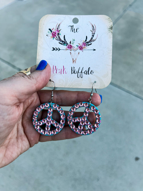 Teal Peace Earrings