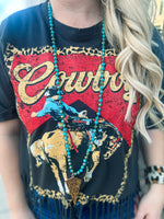 Black Cowboy Zutter Fringe Tee