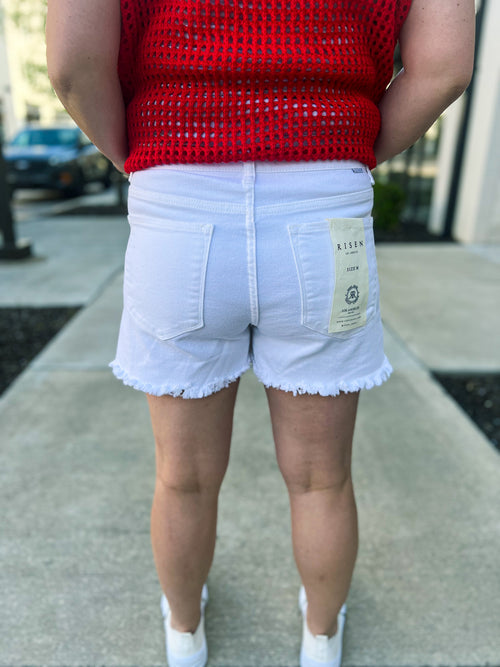 White Risen Shorts