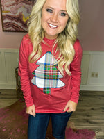 Plaid Christmas Tee Long Sleeve