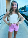 Creme Rhinestone Pearl Top