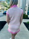 Pink Striped Mini Dress
