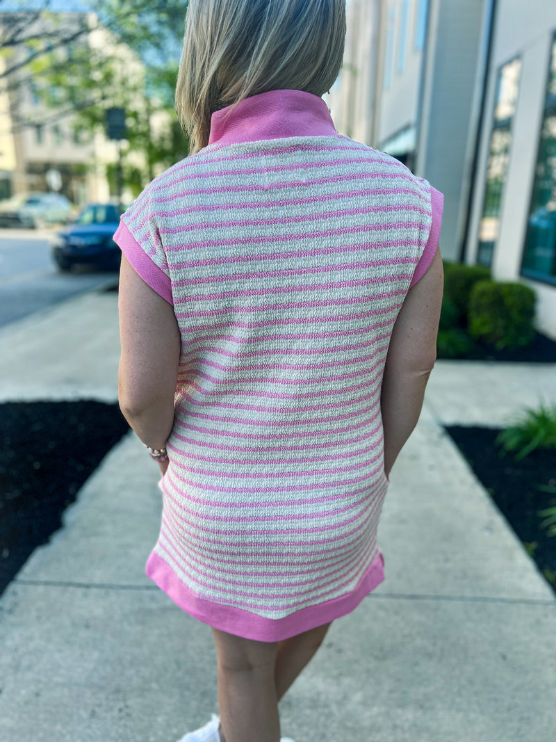 Pink Striped Mini Dress