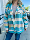 Teal Plaid Hoodie