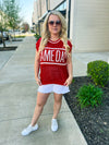 Red Gameday Crochet Sweater
