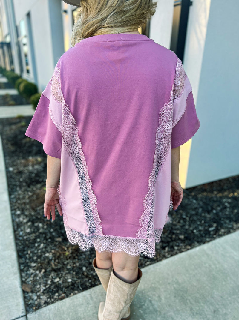 Blush Peace Sign T-shirt Dress
