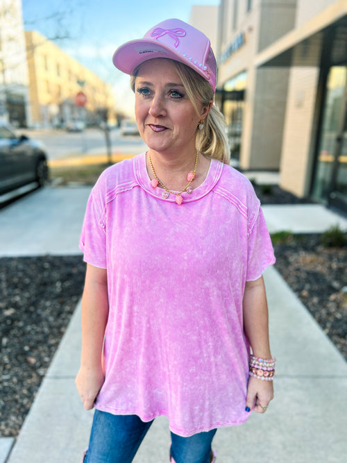Washed Short Sleeve Top