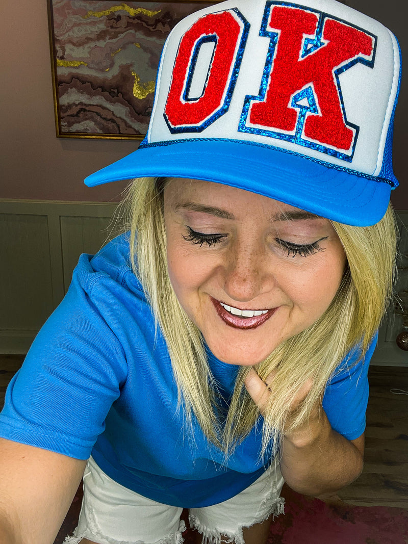 State Trucker Caps-Aqua Blue