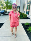 Orange Striped Shorts-Umgee