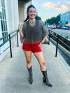 Black Rhinestone Rocker Top