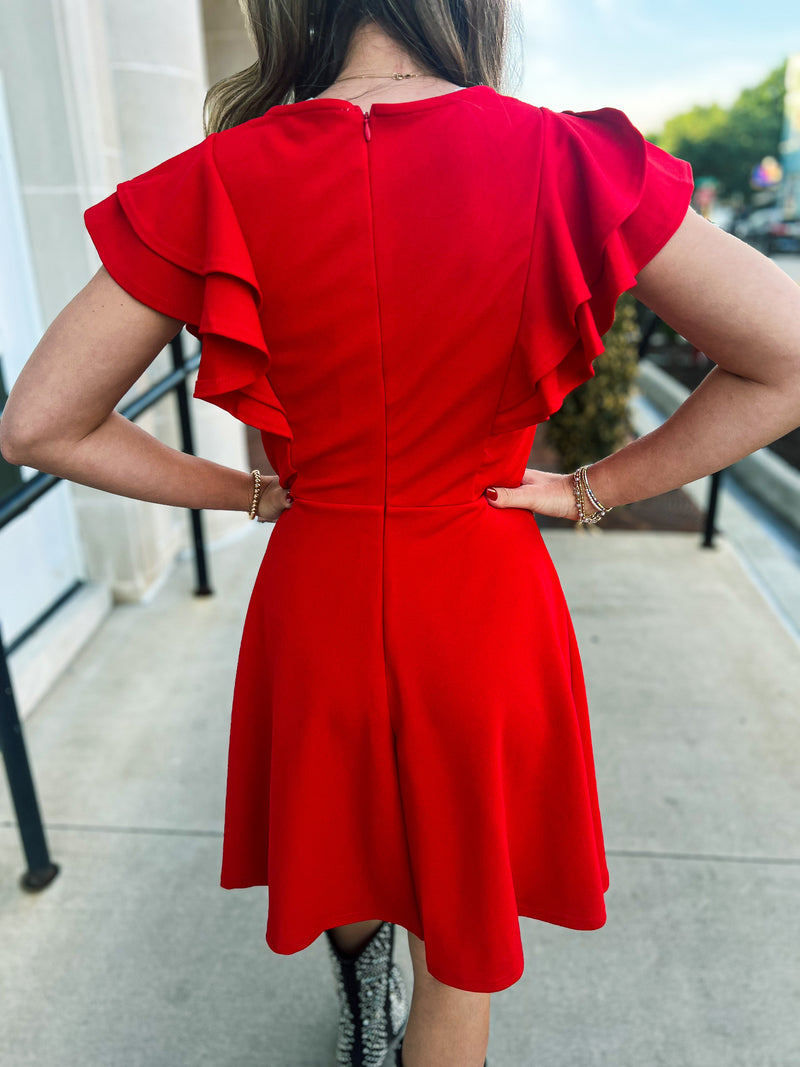 Red Ruffle Dress