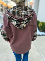Brown Star Plaid Hoodie