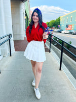 White Pleated Skirt