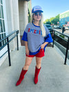 Blue Striped America Top