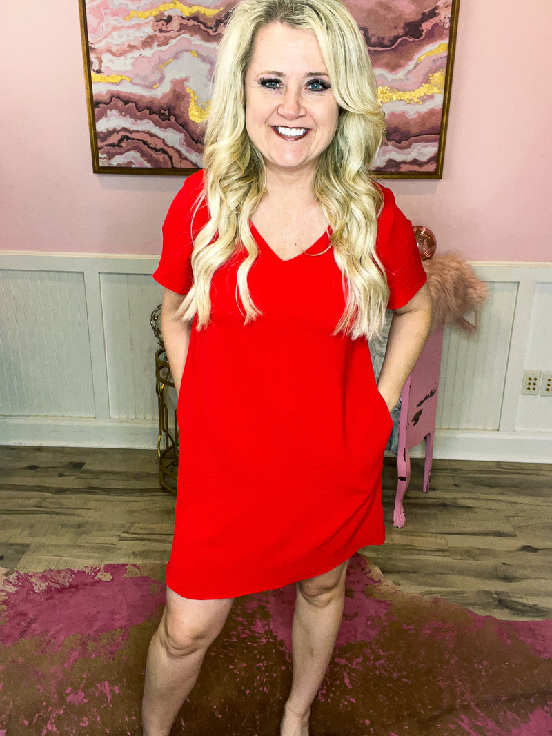 Red Pocket Dress